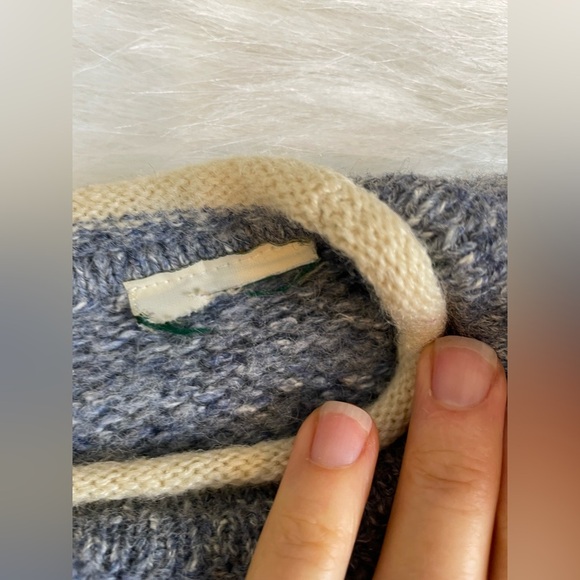 Vintage LL Bean Women's Heather Blue roll neck Sweater XL - Picture 9 of 14